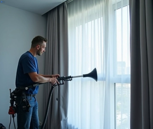 Professional commercial curtain cleaning process equipment Matty Curtain Cleaning denistone-east-nsw