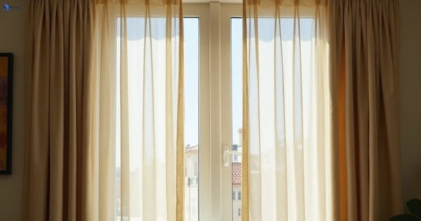 Dull dusty drapes in denistone-east-nsw before professional cleaning